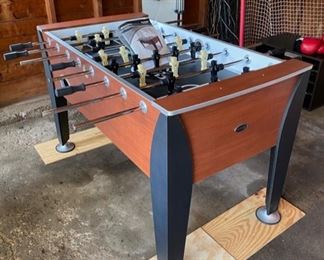 Classic Sport Boulder foosball table that has never been fully assembled or played.  All pieces to finish set-up are included