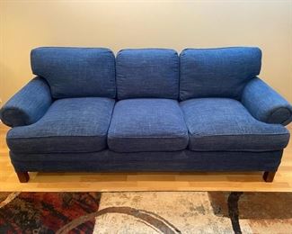 Very nice denim blue colored sofa
