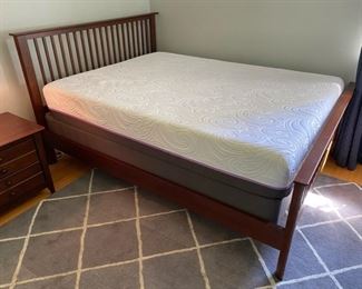 Queen size bed frame and a Like New Sealy Optimum Mattress Set