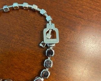 Gorgeous Eisenberg necklaces and bracelet set with large clear rhinestones