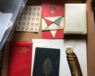Lots of Eastern Star / Masonic Memorabillia, Ephemera, Books, Pamphlets, Pins, Buttons