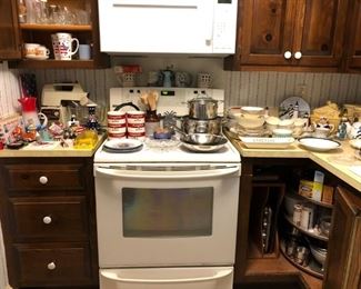 Kitchenwares - Mixer, Pots, Campbells Soup Bowls