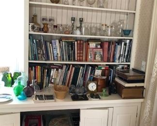 Books, Glassware, Tiffany Clock