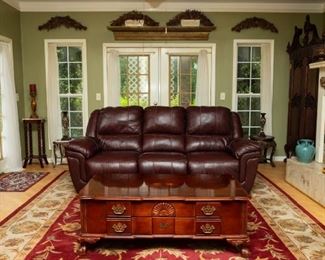 Lot #7 — Ashley Furniture reclining couch 92" long x 32" wide. Seat is 18" off floor. 