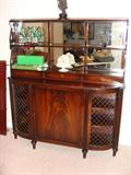 Antique 19th Century mahogany sideboard with crouch wood front.