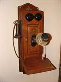 antique oak wall phone