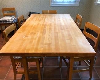 Solid Butcher Block table & chairs 
