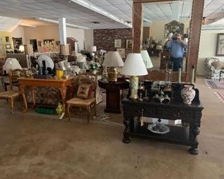 Side tables, mirror, Miscellaneous accessories, Lamp is SOLD