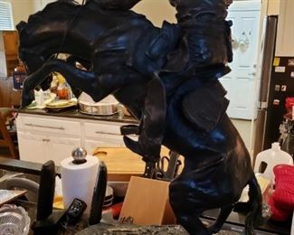 Huge Frederick Remington 23" Lost Wax Bronze " Bronco Buster" Highly detailed.  $1,500