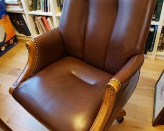 Antique Leather Office Chair-  $150