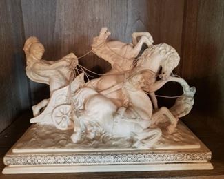 Roman Chariot Statue  by A. Santini- Crushed Marble- $175