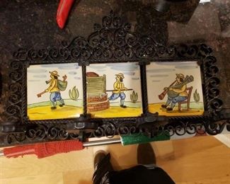 Framed Spanish Tiles $25