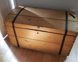 Strapped Hand Made Dome Trunk  $100