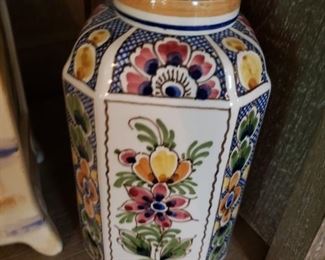 Hand painted jar 8"  $15
