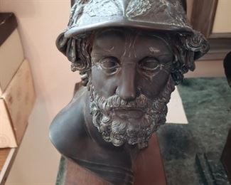 Signed Bronze Greek or Roman Soldier 16" $400