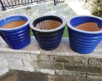 Blue Swirl Ceramic Planters $20 ea