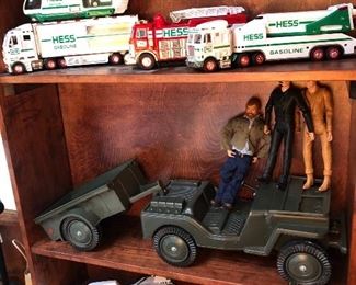 Vintage toys and Hess Trucks (GI Joe Dolls have been sold) jeep is available