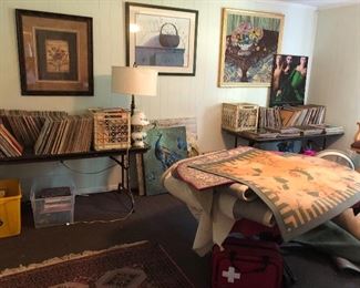 Records, art and rugs