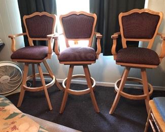 3 quality swivel bar stools 