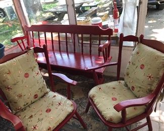 Antique bench 59x17x32,  and 2 matching chairs 