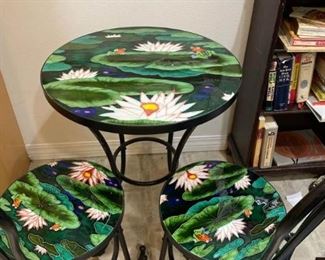 018K Wayne Gao Ceramic Table with Two Chairs