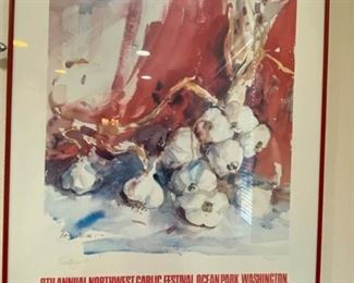 022K 1989 Artist Signed Poster WA Garlic Fesitval