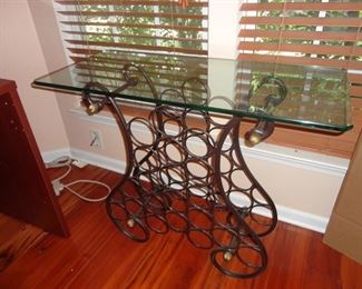 Glass top Wine Table (holds 21 bottles)