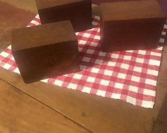 Wooden recipe Boxes full