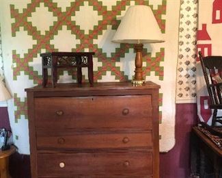 Early handmade Cherry chest
Irish chain quilt