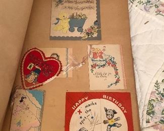 Old scrapbook full of valentines