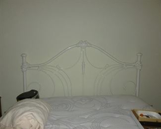 White metal headboard