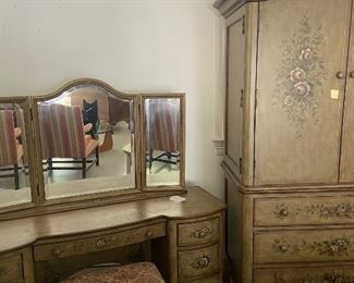 Armoire $175.  Makeup desk and stool. $100.    Slashed.  $75.  $40