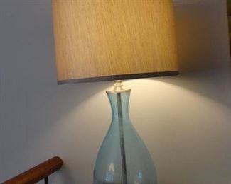 Green Glass Lamp 30"
