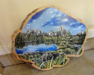 Very Large and heavy wood painting