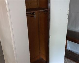 CHARMING BOUTIQUE ARMOIRE. Perfect for brightening up a guest room or for housing little girls' dress-up clothes. Fresh, white with floral details and original hardware. Sturdy condition, solid construction. A wonderful value.
Dimensions
65”H x 31”W x 18”D