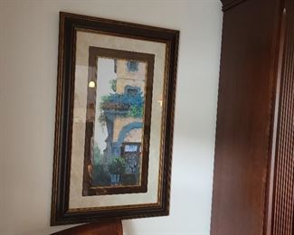 Italian scene decorator art in dining room...24" wide x 38" long