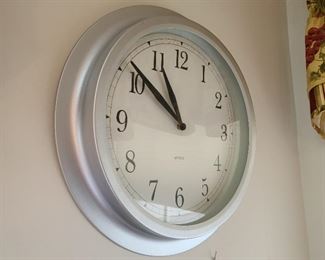 Aluminum clock in kitchen...16" diameter