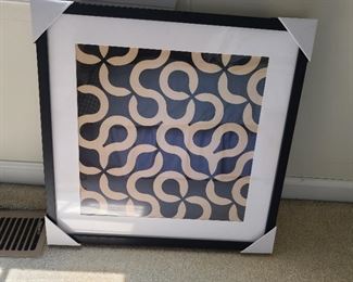 Black and white scroll art...20" square