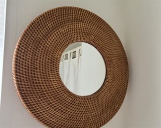 Wicker 3D mirror...17" diameter