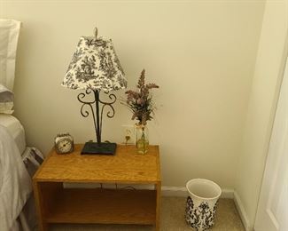 Rolling Cart...25" wide x 15" deep x 16" high. The toile lamp is 26" tall.