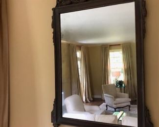 Antique French Directoire Mirror in Grey Paint
