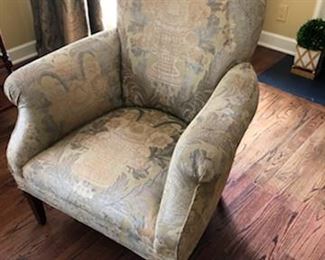 Pair of Brunschwig & Fils Upholstered Club Chairs