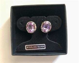 $40 Sterling silver amethyst stud earrings