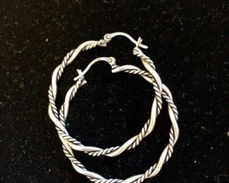 $22 Sterling silver twisty  hoop earrings