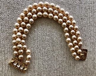 $20 Mallorca pearl three strand bracelet 