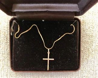 $20 Gold filled cross on chain New in Box