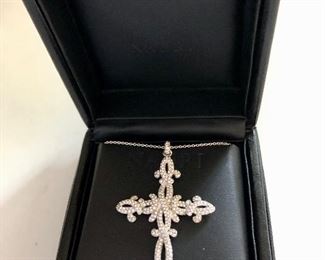 $25 Nadri crystal cross on chain NEW IN BOX 