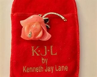 $30 Kenneth Jay Lane lucite, rose pin