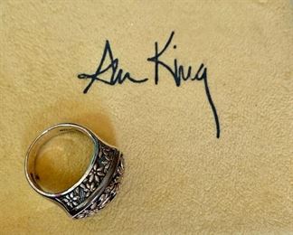 $60 Ann King sterling and 18k gold ring