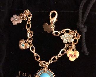 $30 Joan Rivers Pansy charm bracelet New in Box